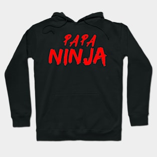 Red and Black Papa Ninja Text Hoodie